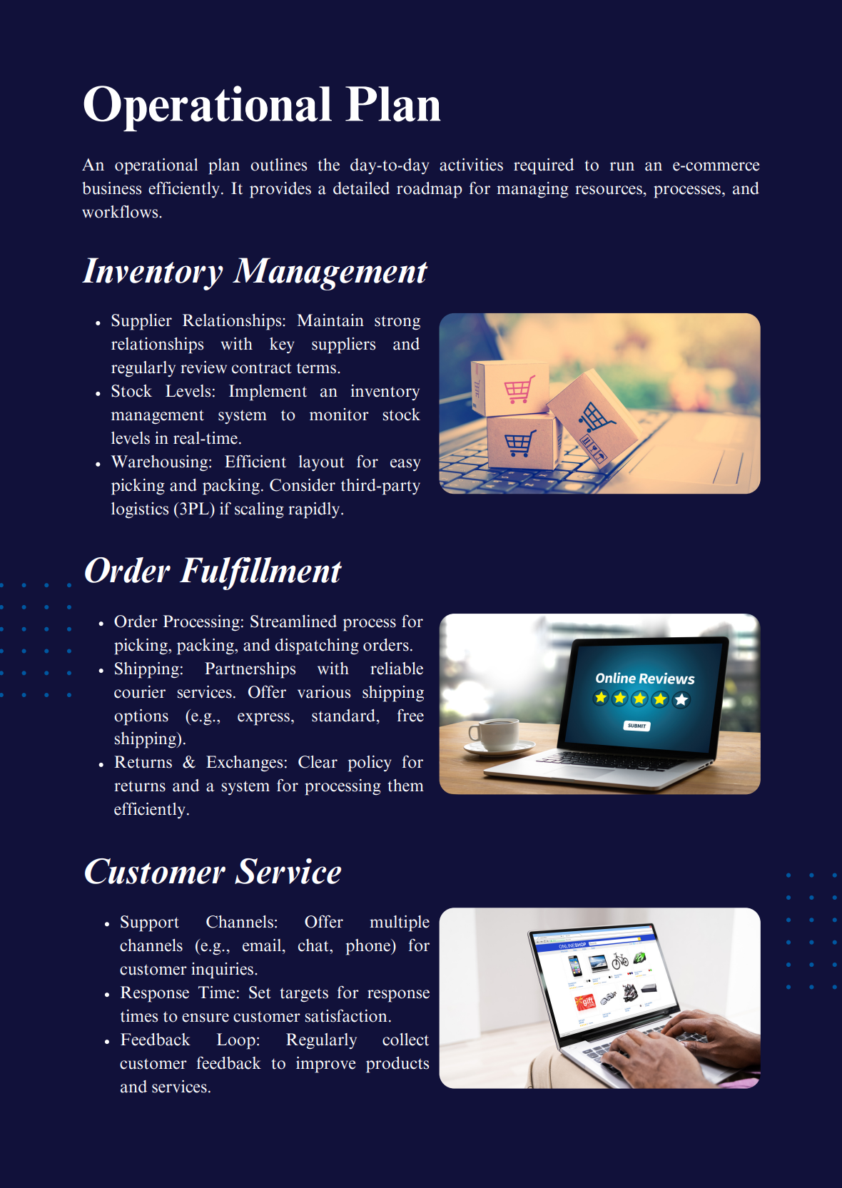 E-commerce Business Plan Template-Operational Plan