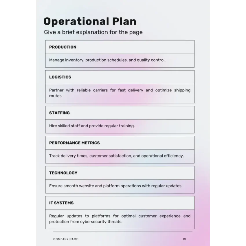 Operational Plan