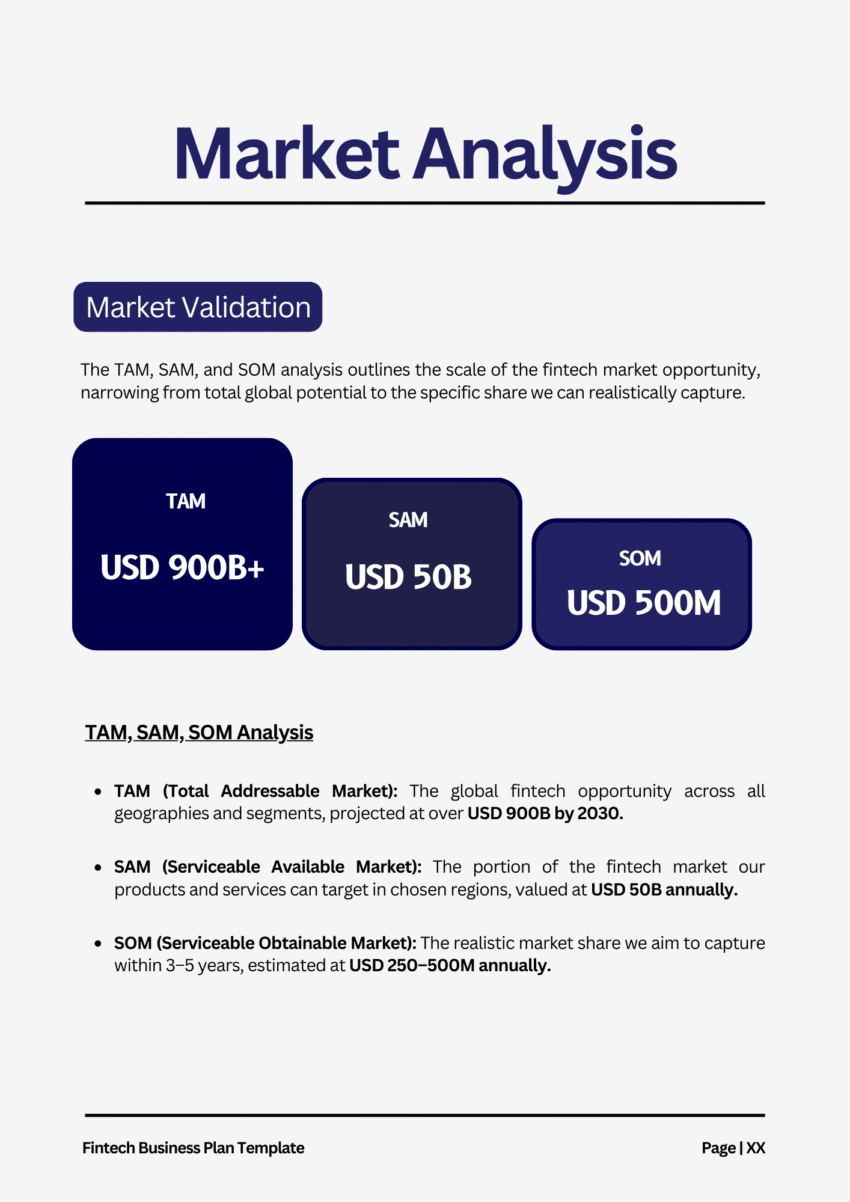 Fintech Business Plan Template - Market Analysis