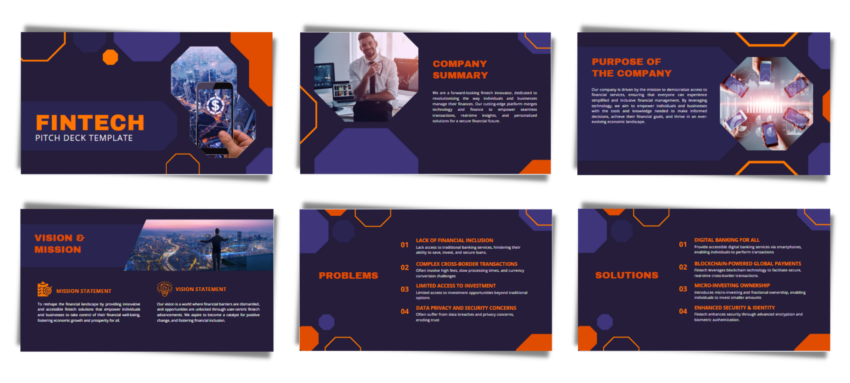 Fintech Pitch Deck Template- Summary & Purpose