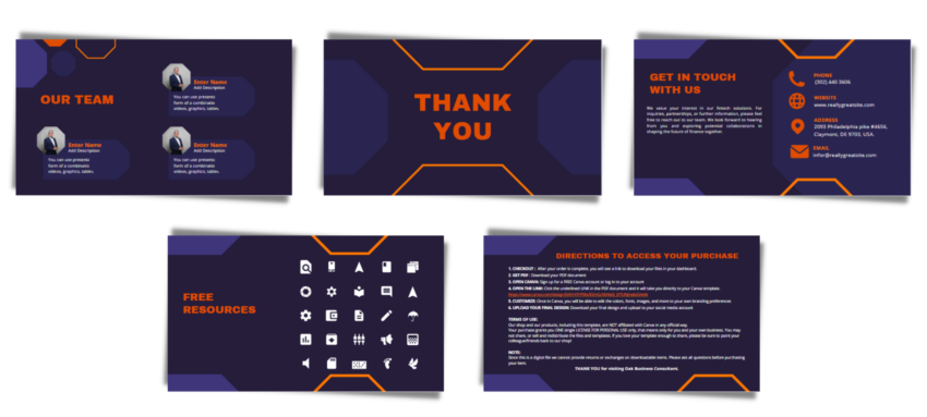 Fintech Pitch Deck Template- free Resources and Our Team