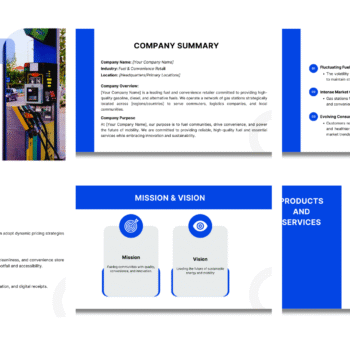 Gas Station Pitch deck template - Mission and Vision - FI