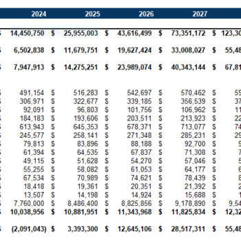 Marinas Excel Financial Model Projection Template- Income statement
