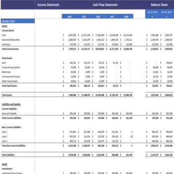 Oil Seed Farming Financial Model Excel Projection Template - Balance Sheet
