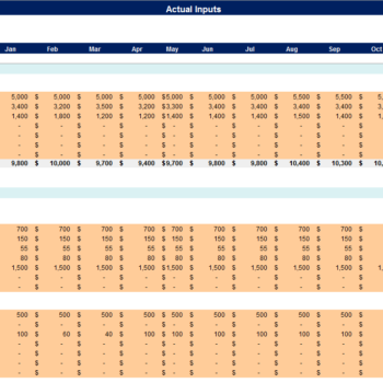 Personal Budget Planner-Actual Input