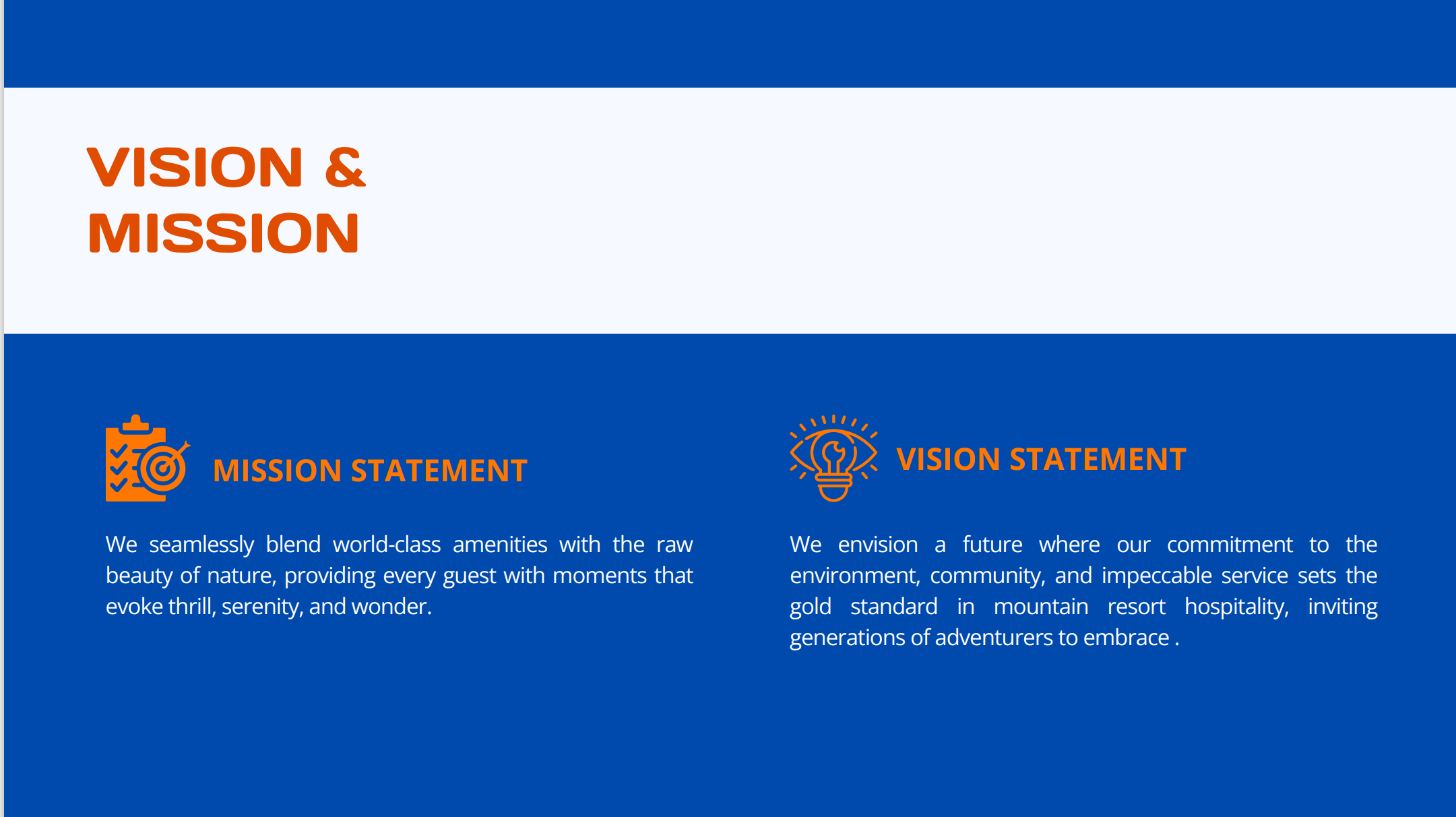 Ski Resort Pitch Deck Template-Vision and Mission