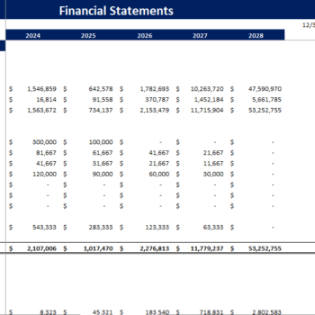 Social Media Platform Excel Financial Model Projection Template-Balance Sheet