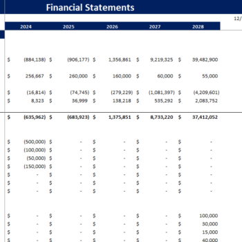 Social Media Platform Excel Financial Model Projection Template-Cash flow Statement