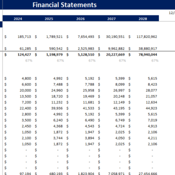 Social Media Platform Excel Financial Model Projection Template-Income Statement