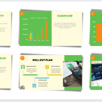 Tennis Club Pitch Deck Template-Financial highlights-utilization of funds-key metrics
