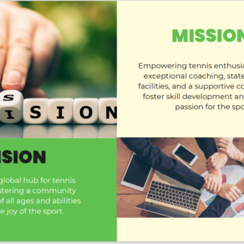 Tennis Club Pitch Deck Template-Mission and Vision