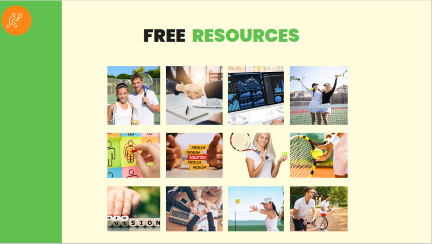 Tennis Club Pitch Deck Template-free resources