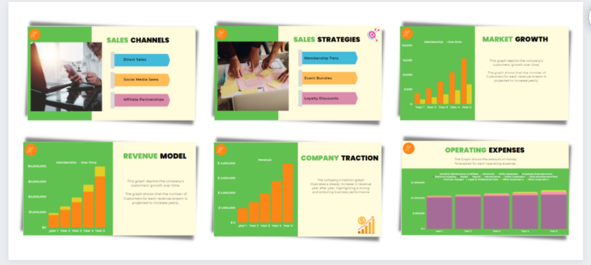 Tennis Club Pitch Deck Template-revenue-expenses-market growth