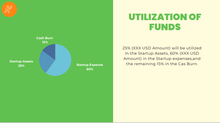 Tennis Club Pitch Deck Template-utilization of funds