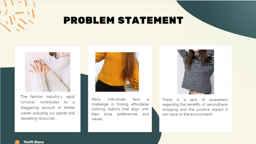 Thrift Store Pitch Deck Template-Problem Statement