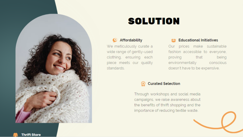 Thrift Store Pitch Deck Template-Solution