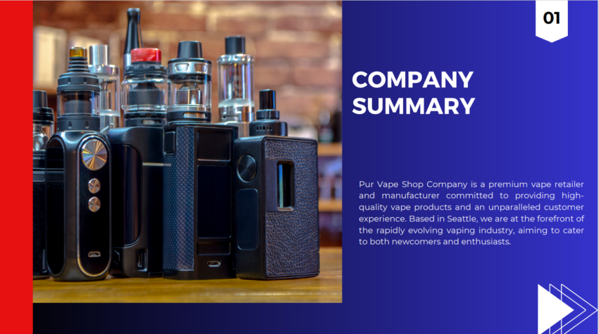 Vape Shop Pitch Deck Template-Company Summary