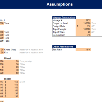 Vessel Voyage Calculator (Dry Cargo)-Input Sheet