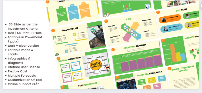 tennis Club Pitch Deck Template-Features