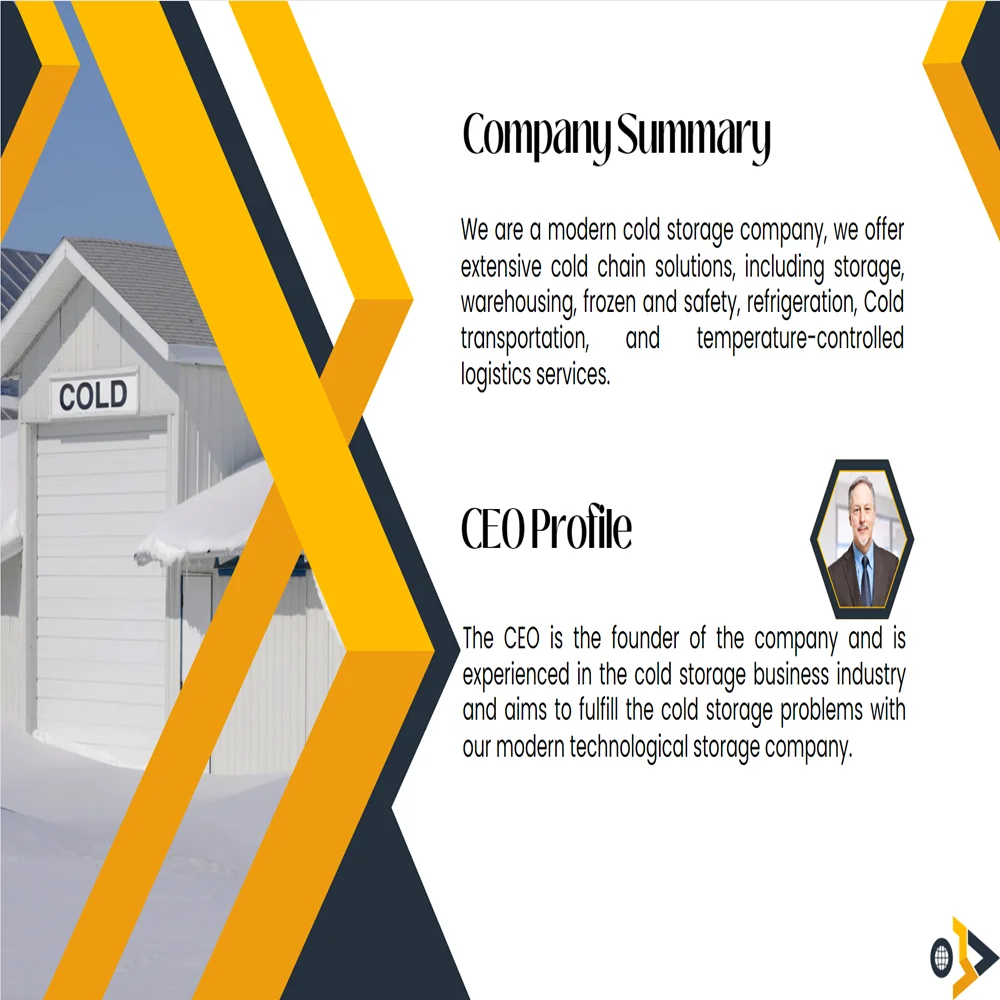 Cold Storage Business Pitch Deck Template-Company Summary 