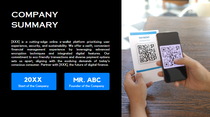 E-Wallet Pitch Deck Template - Company Summary