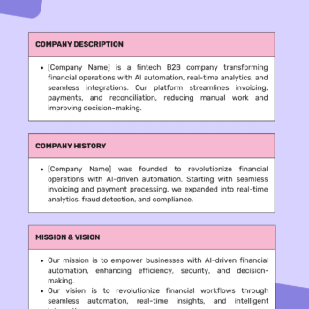 Fintech B2B Business Plan Template - Introduction