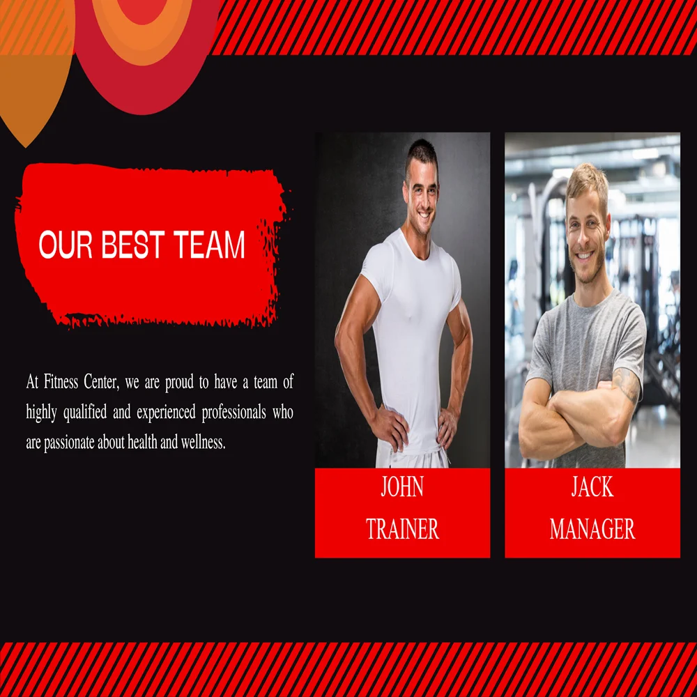 Fitness Center Pitch Deck-Our Team