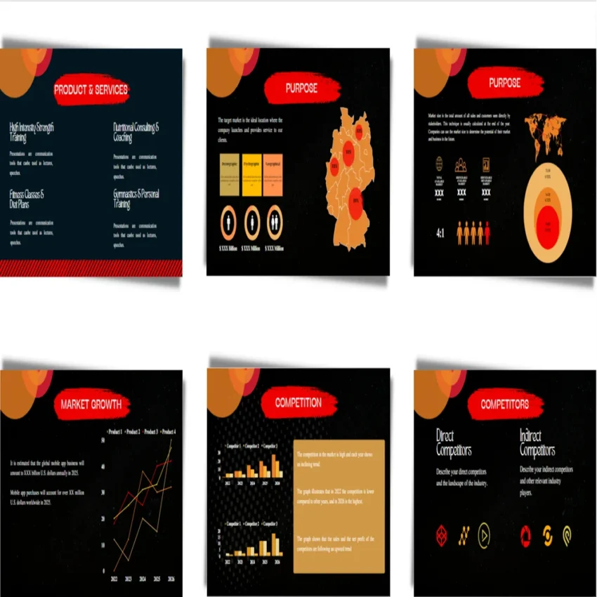 Fitness Center Pitch Deck Template