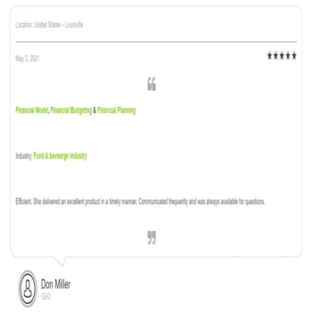 Frozen Food Multi-Channel Excel Financial Model - Testimonial