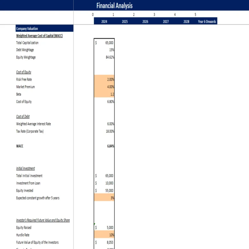 Laundromat Excel Financial Model Projection Template - Company Valuation