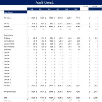 Laundromat Excel Financial Model Projection Template - Income Statement