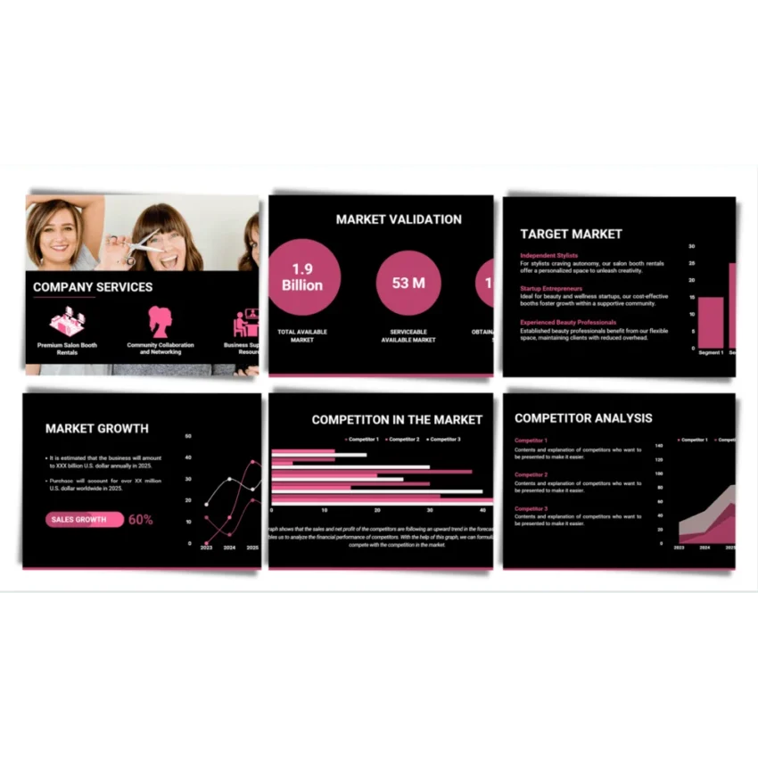 Salon Booth Rental Pitch Deck - Products - FI