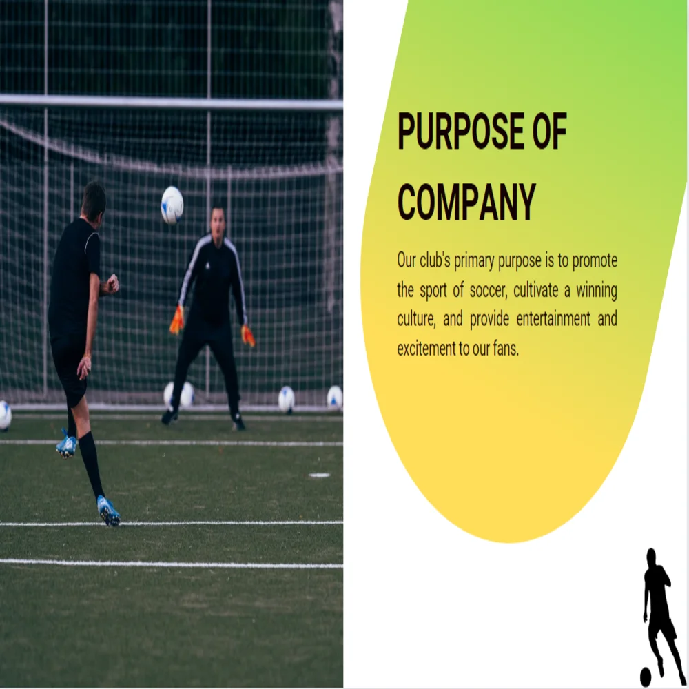 Soccer Club Pitch Deck Template - Purpose of the Company