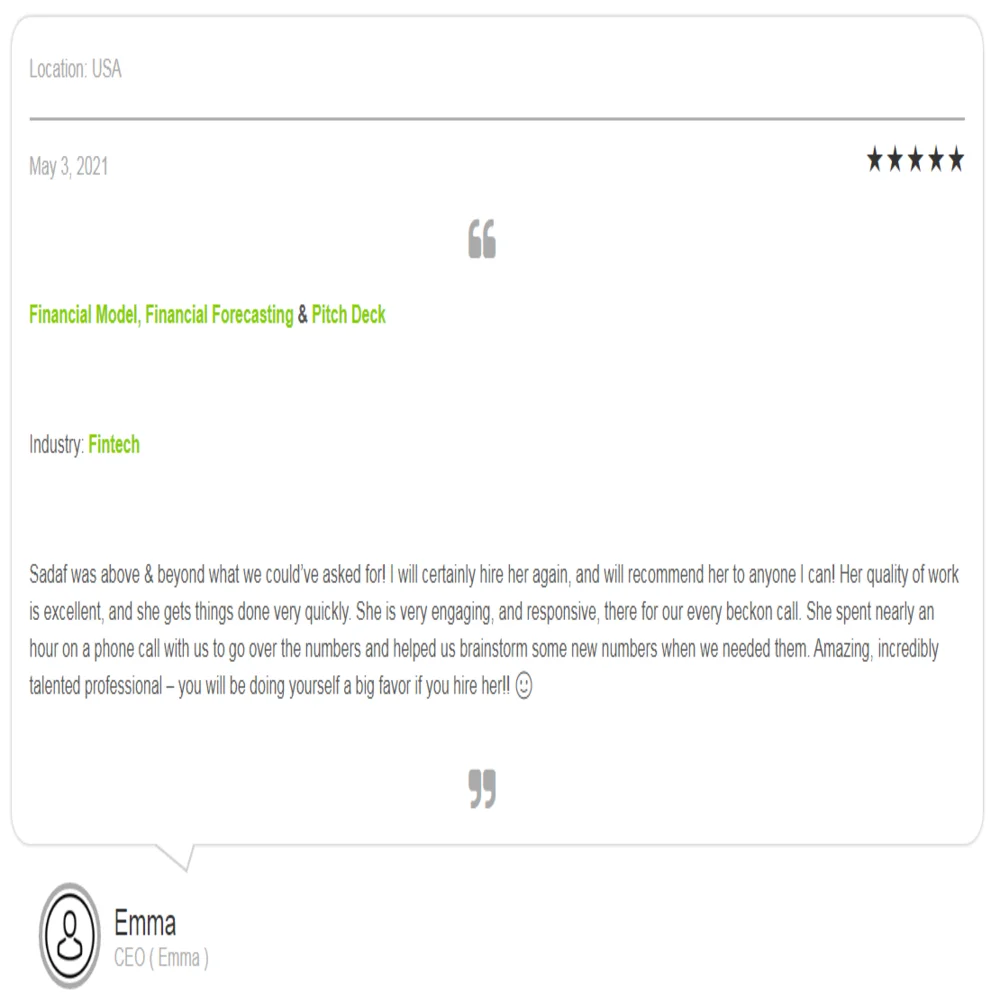 Soccer Club Pitch Deck Template - Testimonial