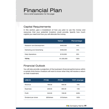 Solar Energy Business Plan Template - Financial Plan