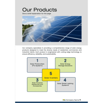 Solar Energy Business Plan Template - Our Products