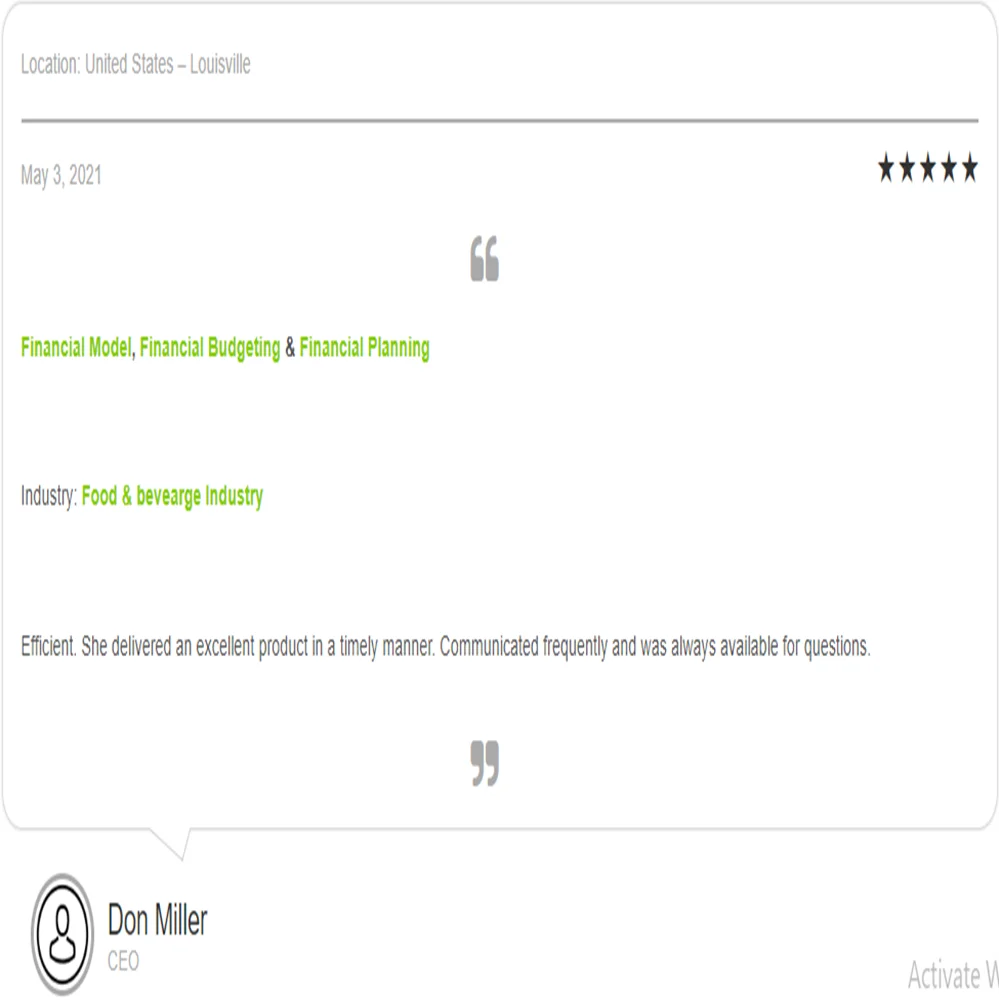 Watermelon Farming Excel Financial Model Projection Template - Testimonial