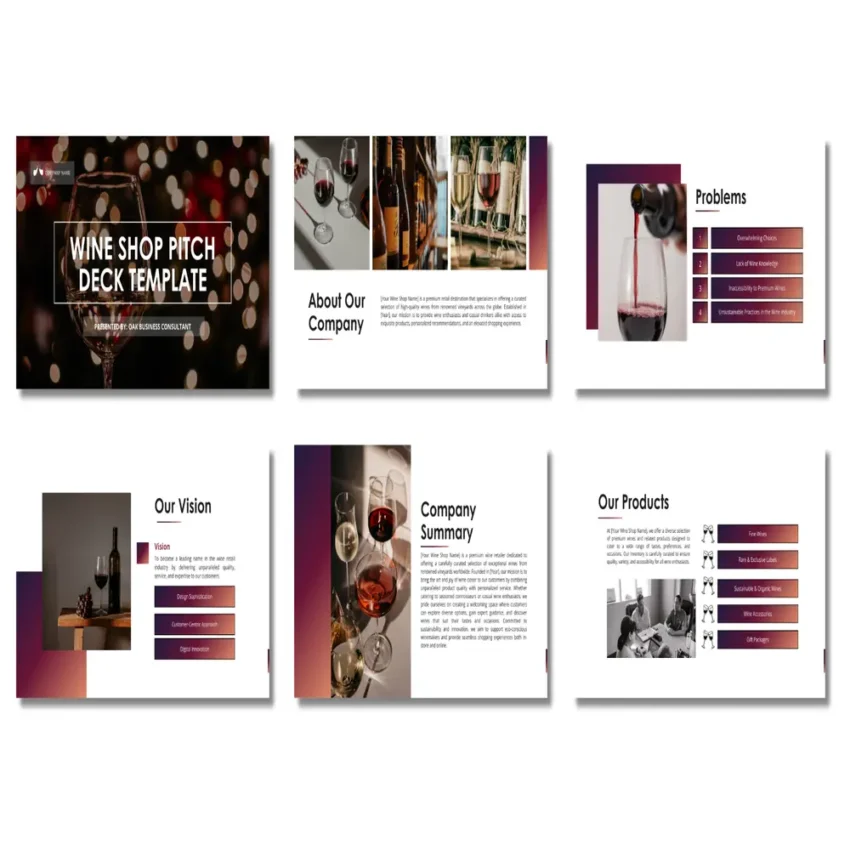 Wine Shop Pitch Deck Template - Purpose - FI
