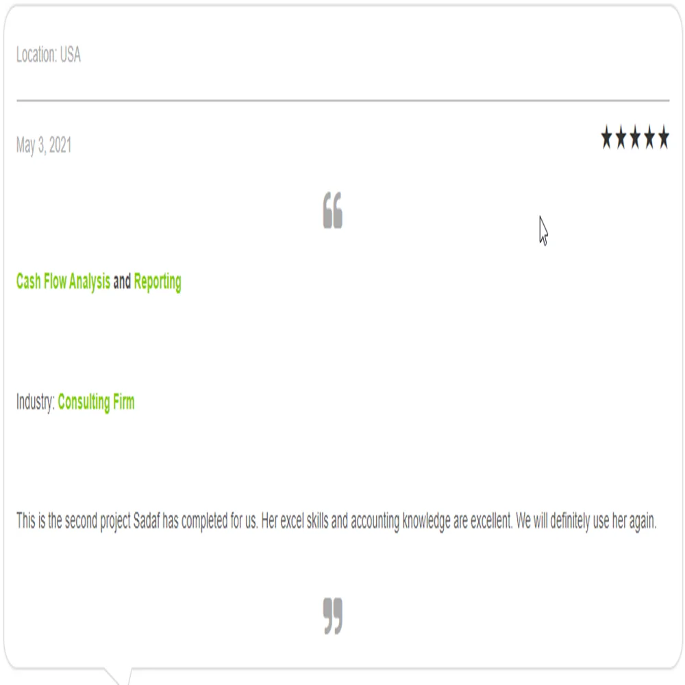 Writers Excel Financial Model Projection Template-Testimonial