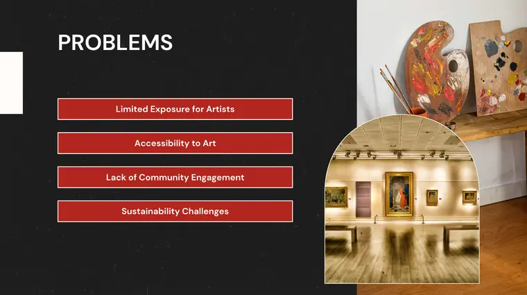Art Gallery Pitch Deck Template - Problems