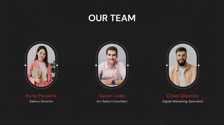 Art Gallery Pitch Deck Template - The Team