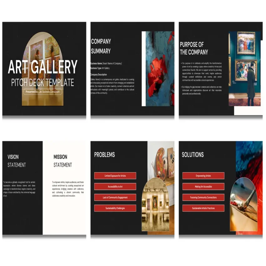 Art Gallery Pitch deck template - Mission and Vision - FI