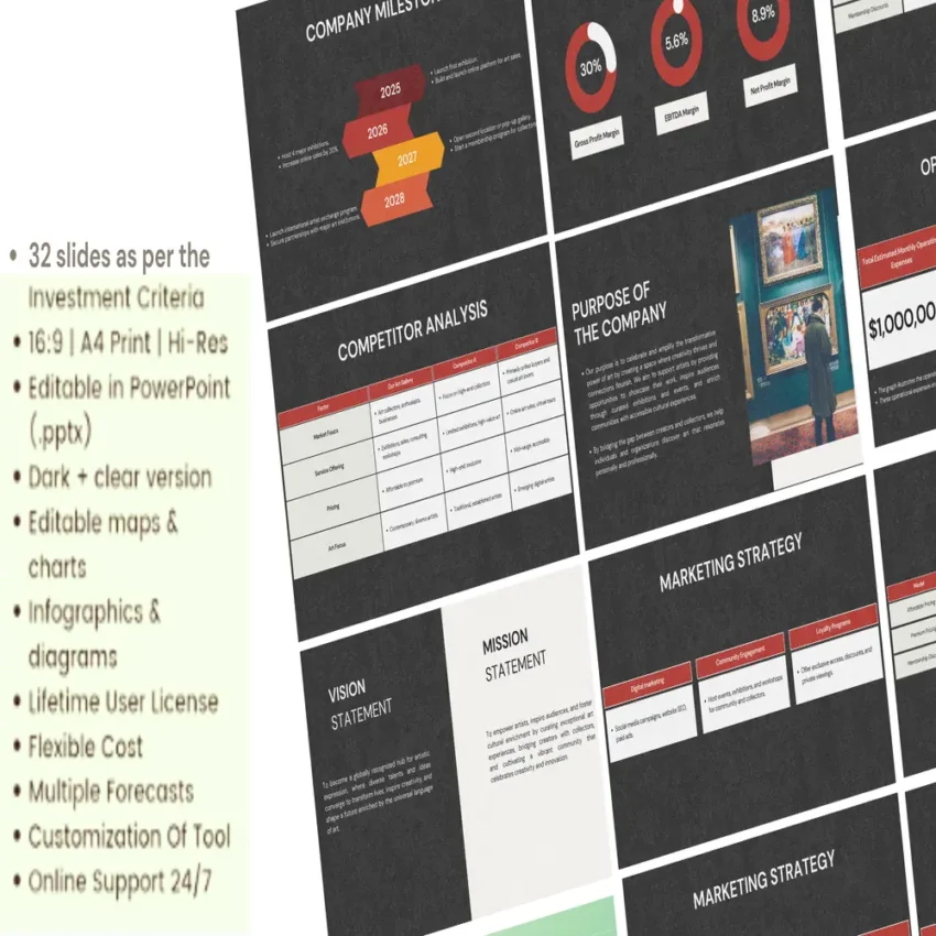 Art Gallery Pitch deck template - company purpose - FI