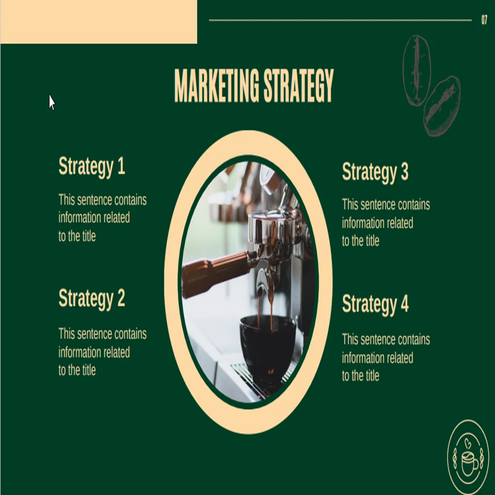 Coffee Shop Pitch Deck template-Marketing Strategy