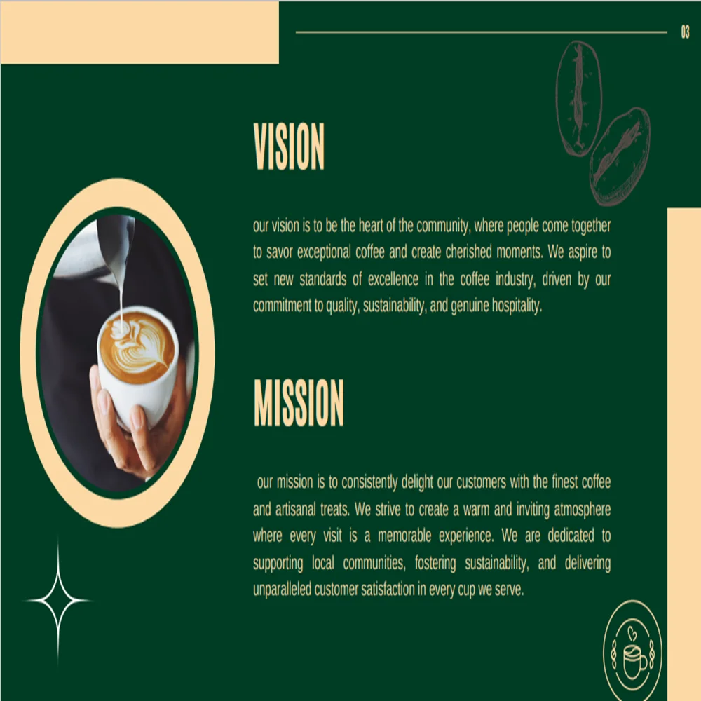 Coffee Shop Pitch Deck template-Vision & Mission