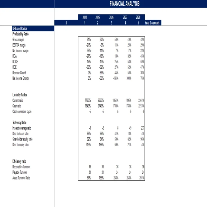 General freight trucking local excel financial model - KPIs and Ratios