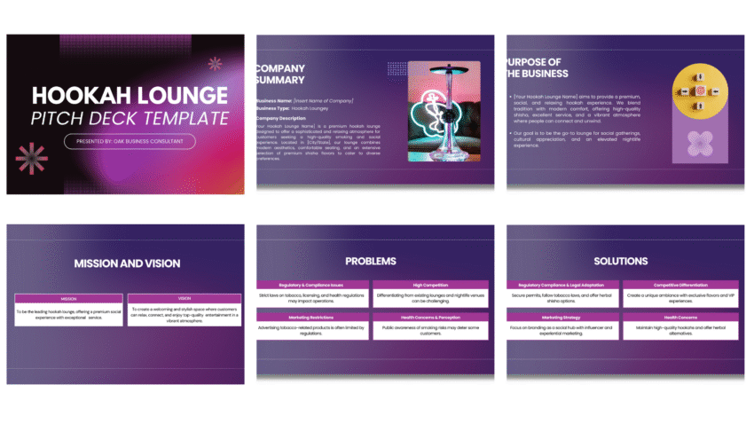 Hookah Lounge pitch deck template - Vision - FI
