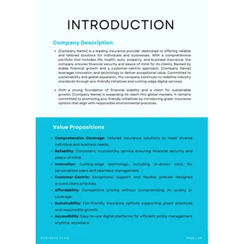 Insurance Agency Business Plan Template - Introduction