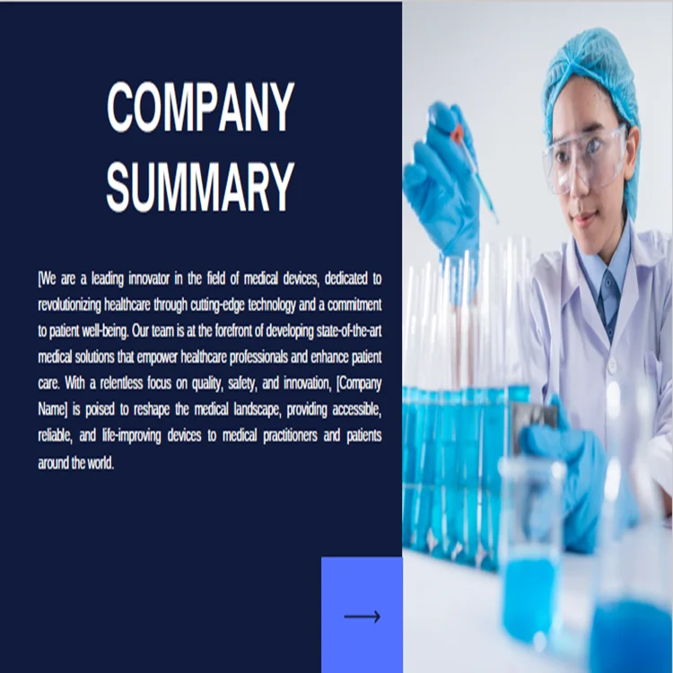 Medical Devices Pitch Deck Template-Company Summary