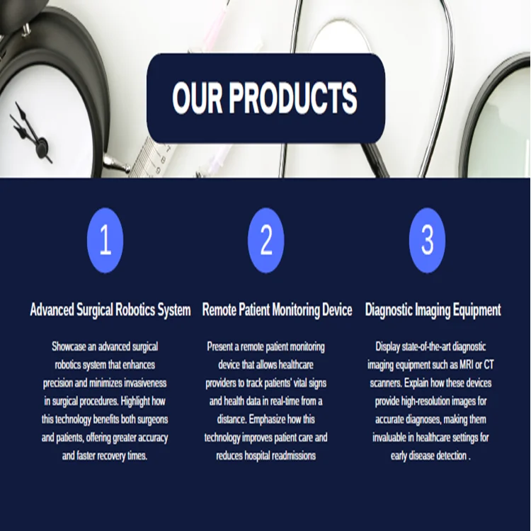 Medical Devices Pitch Deck Template-Our Products